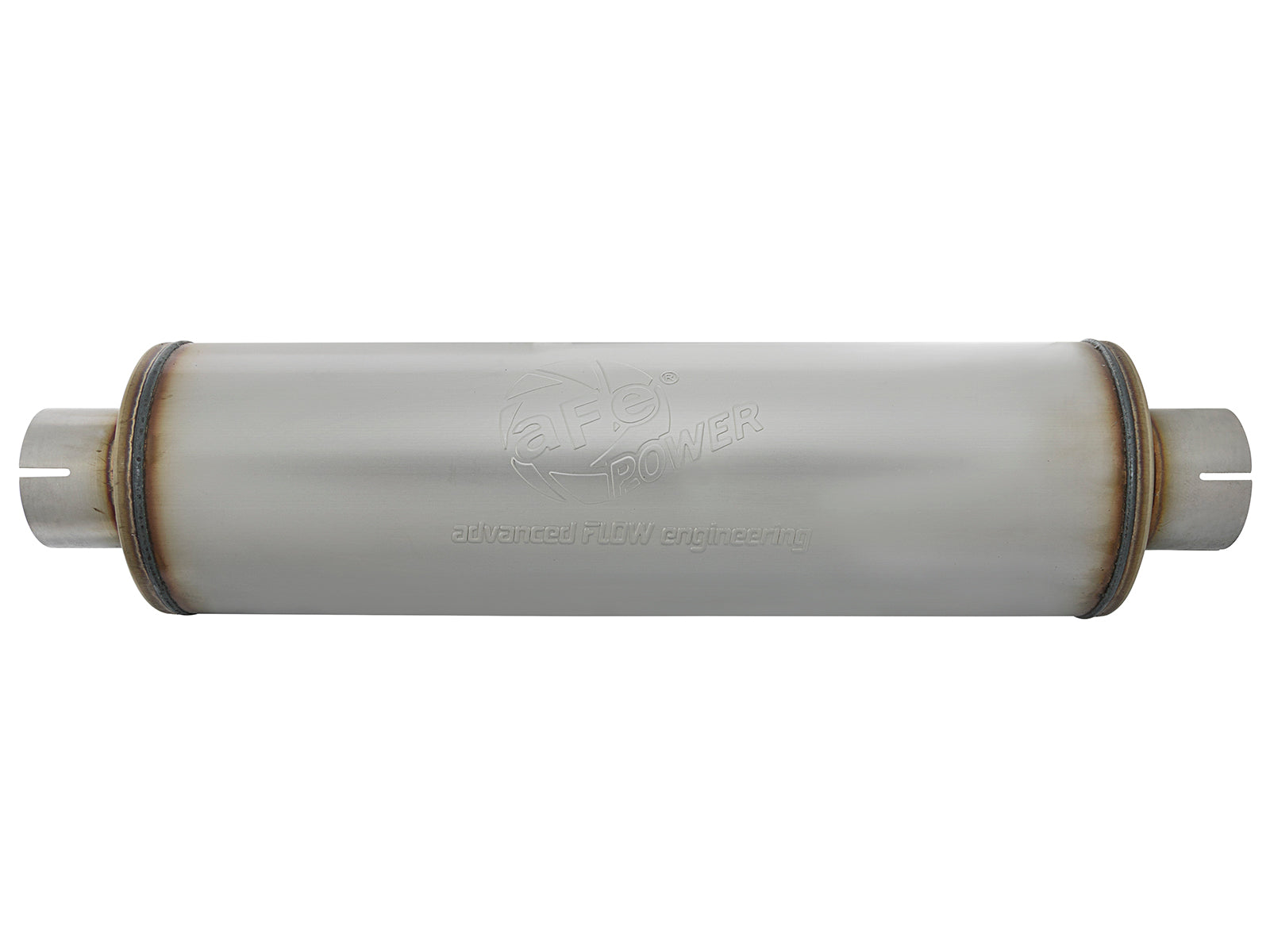 aFe MACH Force-Xp 409 3-1/2in ID x 7in Dia x 24in L Stainless Steel Round Muffler | (49M00024)