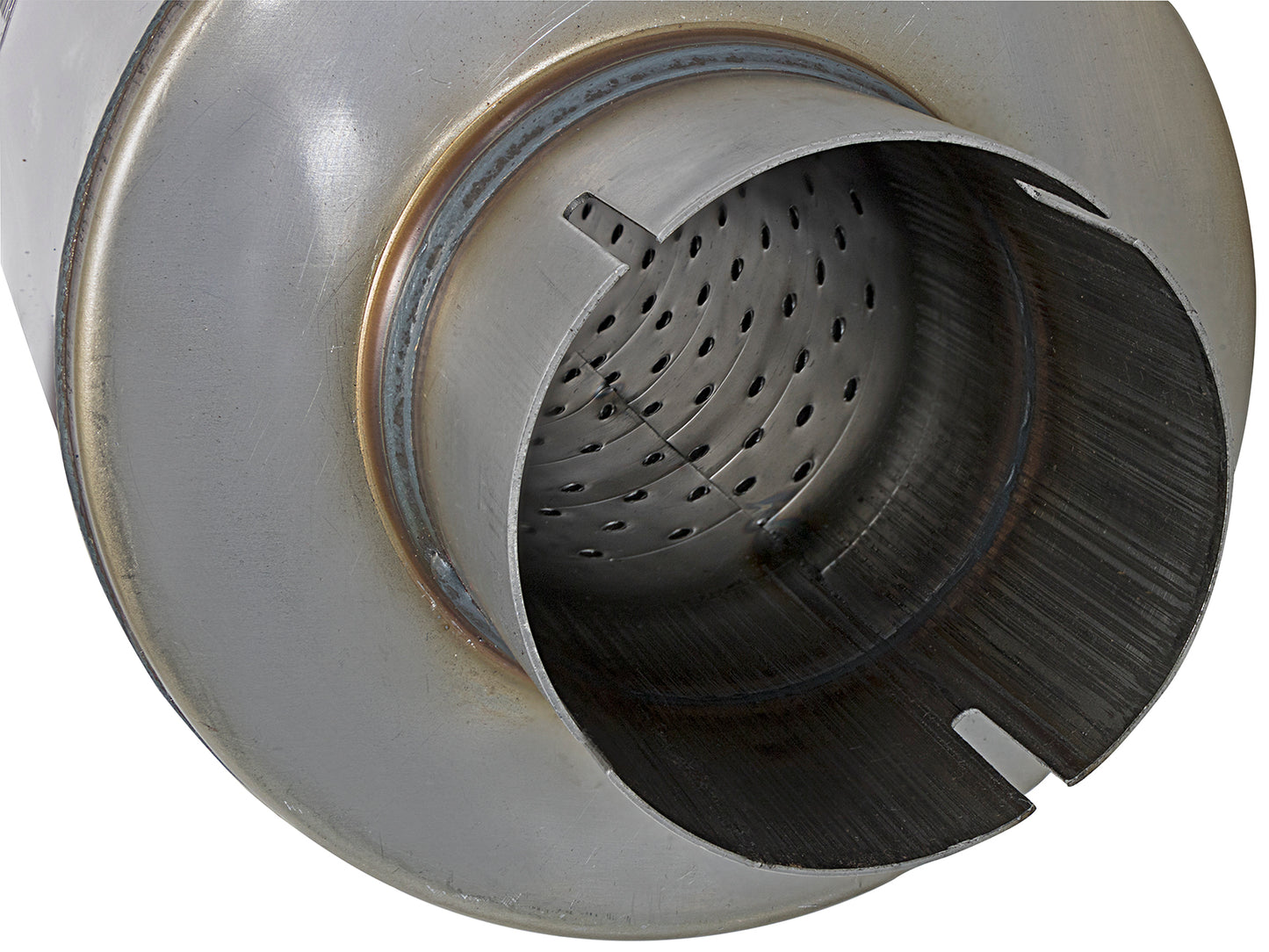 aFe MACH Force-Xp 409 3-1/2in ID x 7in Dia x 24in L Stainless Steel Round Muffler | (49M00024)