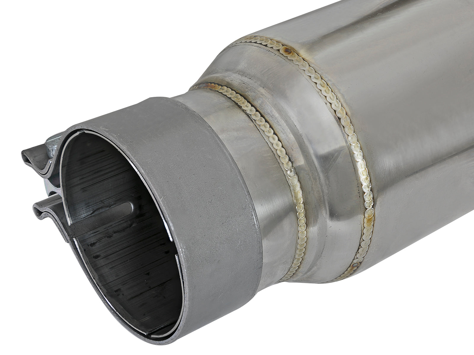 aFe MACH Force-Xp 409 SS Resonator 3in. Inlet/Outlet / 4in. Diameter / 12in. Body / 16in. Length