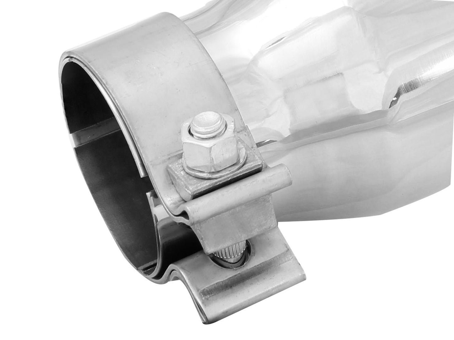 aFe 2.5in Inlet / 3.5in Outlet SS Clamp-On Exhaust Tip | Polished (49T25354-P06)