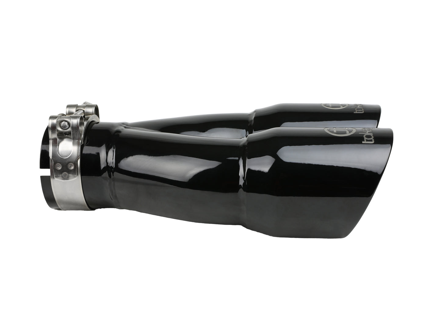 aFe 2.5in 304 Stainless Steel Clamp-on Exhaust Tip Dual Outlet Black | Takeda (49T25364-B10)