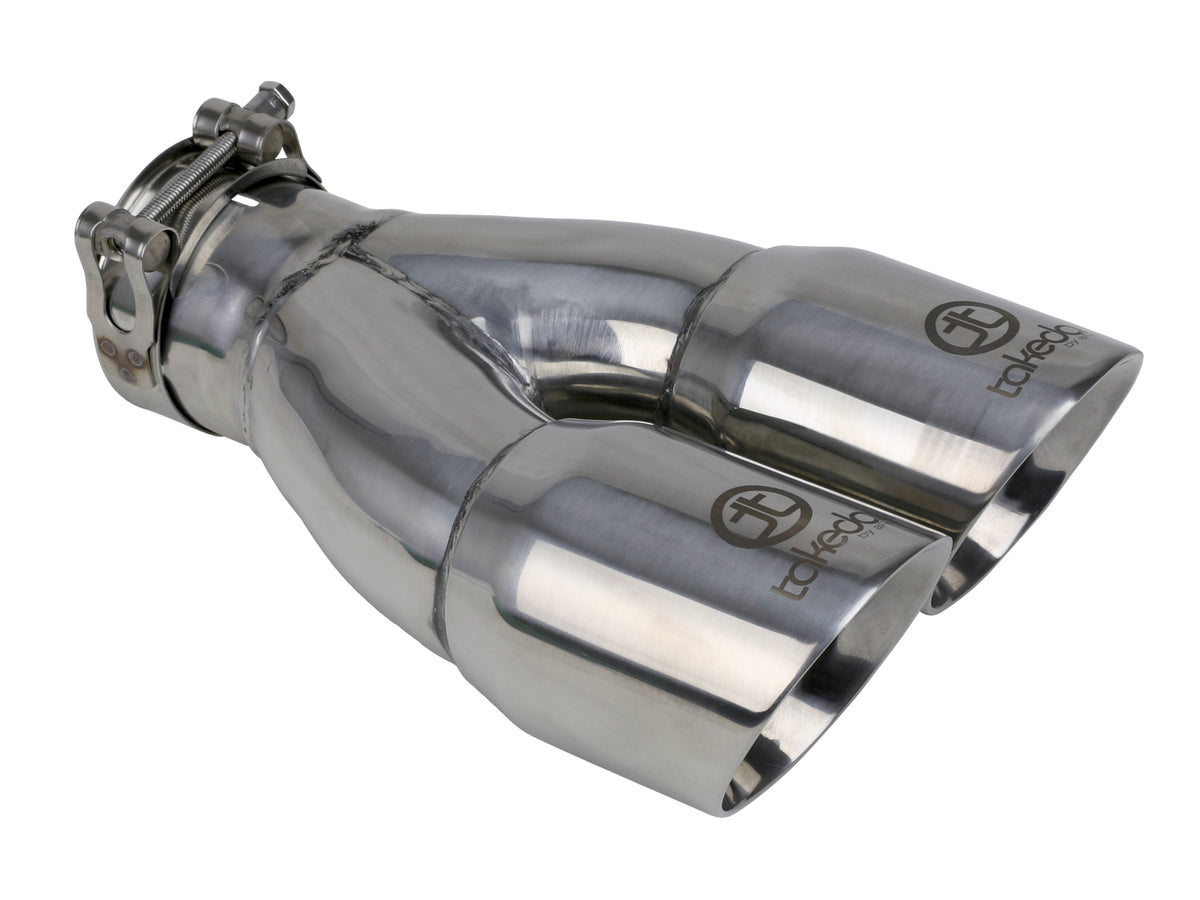aFe 2.5in 304 Stainless Steel Clamp-on Polished Exhaust Tip | Takeda (49T25364-P10)