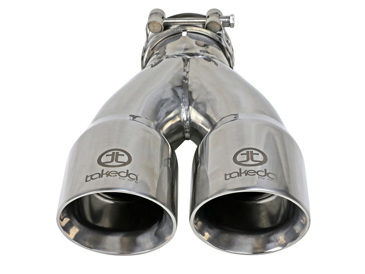 aFe 2.5in 304 Stainless Steel Clamp-on Polished Exhaust Tip | Takeda (49T25364-P10)