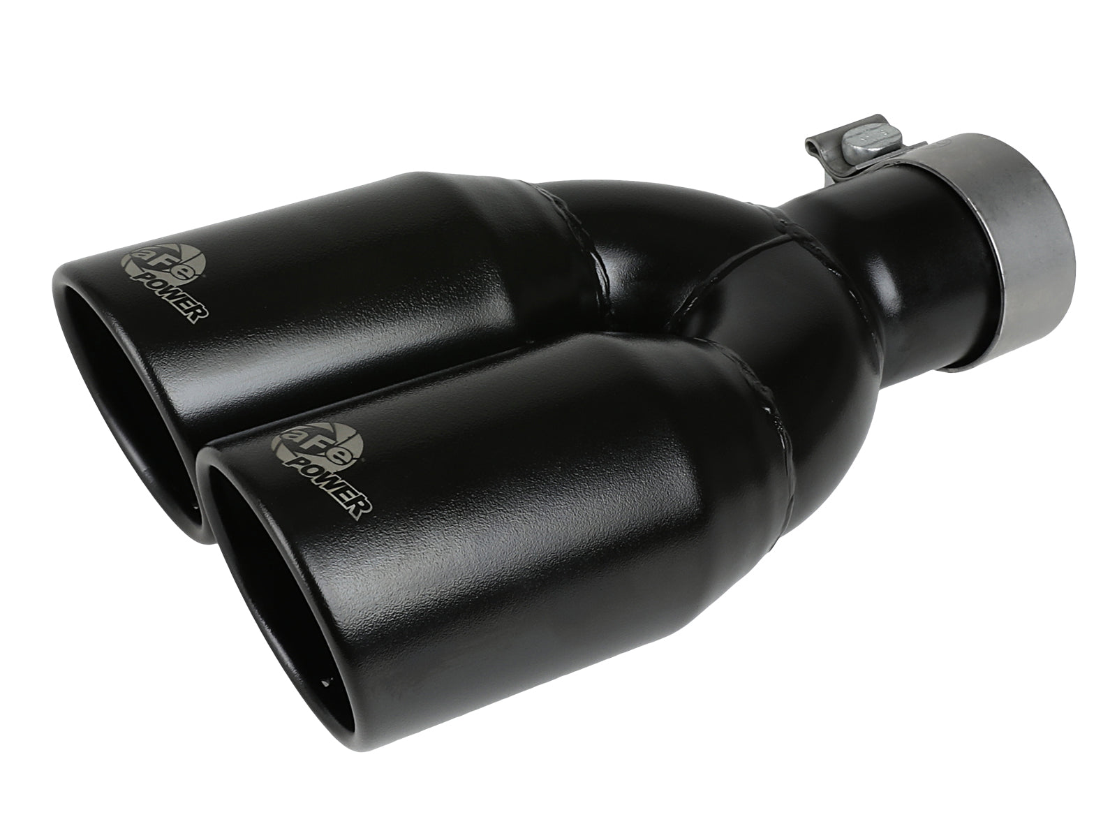 aFe 2.5in Inlet 3.5in Outlet SS Clamp-on Exhaust Tip Black | MACH Force-Xp 49T25374-B12