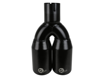 aFe 2.5in Inlet 3.5in Outlet SS Clamp-on Exhaust Tip Black | MACH Force-Xp 49T25374-B12