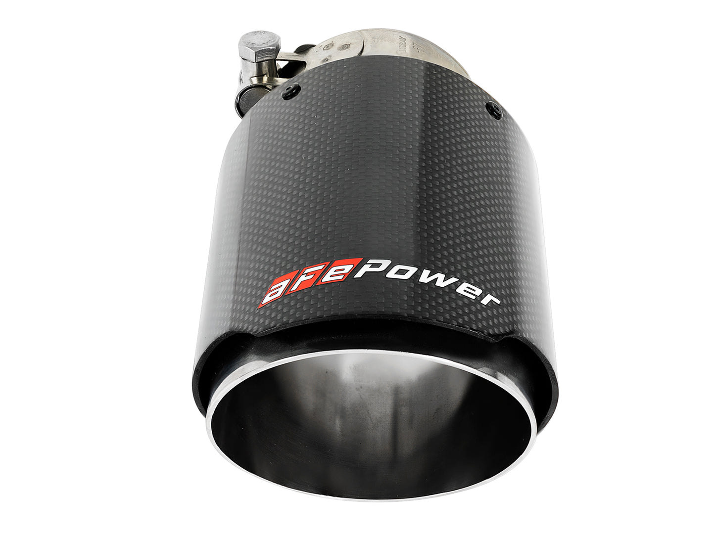 aFe MACH Force-Xp 2.5in Inlet / 4in Outlet SS Clamp-On Exhaust Tip | Carbon Fiber (49T25404-C07)