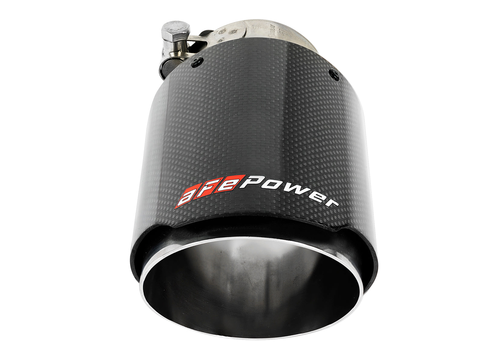 aFe MACH Force-Xp 2.5in Inlet / 4in Outlet SS Clamp-On Exhaust Tip | Carbon Fiber (49T25404-C07)
