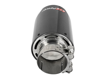 aFe MACH Force-Xp 2.5in Inlet / 4in Outlet SS Clamp-On Exhaust Tip | Carbon Fiber (49T25404-C07)