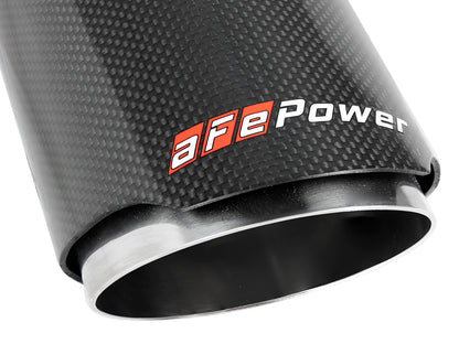 aFe MACH Force-Xp 2.5in Inlet / 4in Outlet SS Clamp-On Exhaust Tip | Carbon Fiber (49T25404-C07)