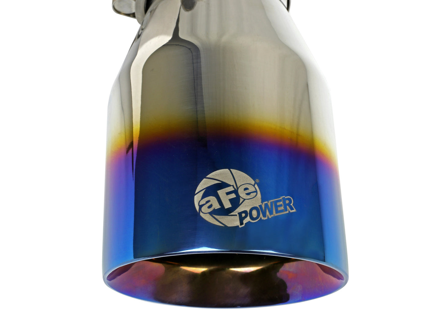 aFe 2.5in Inlet / 4in Outlet SS Clamp-On Exhaust Tip Blue Flame | (49T25404-L071)