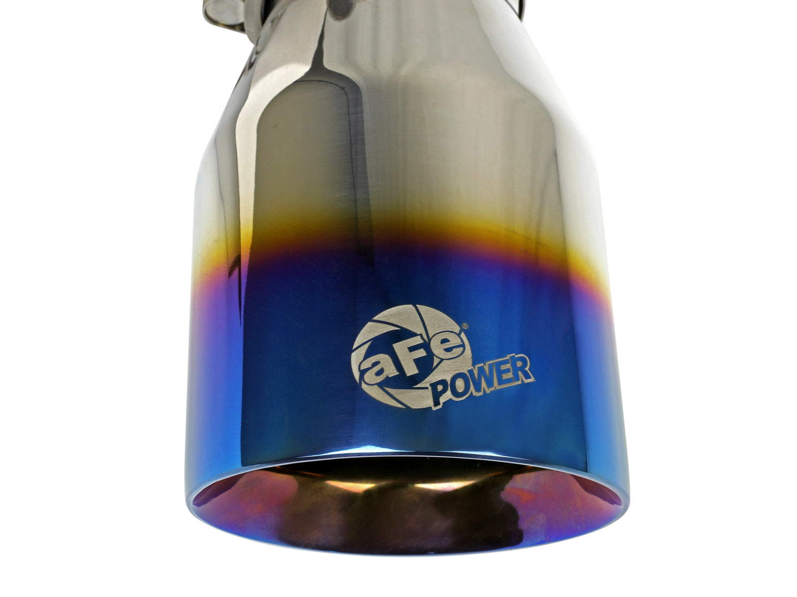 aFe 2.5in Inlet / 4in Outlet SS Clamp-On Exhaust Tip Blue Flame | (49T25404-L071)