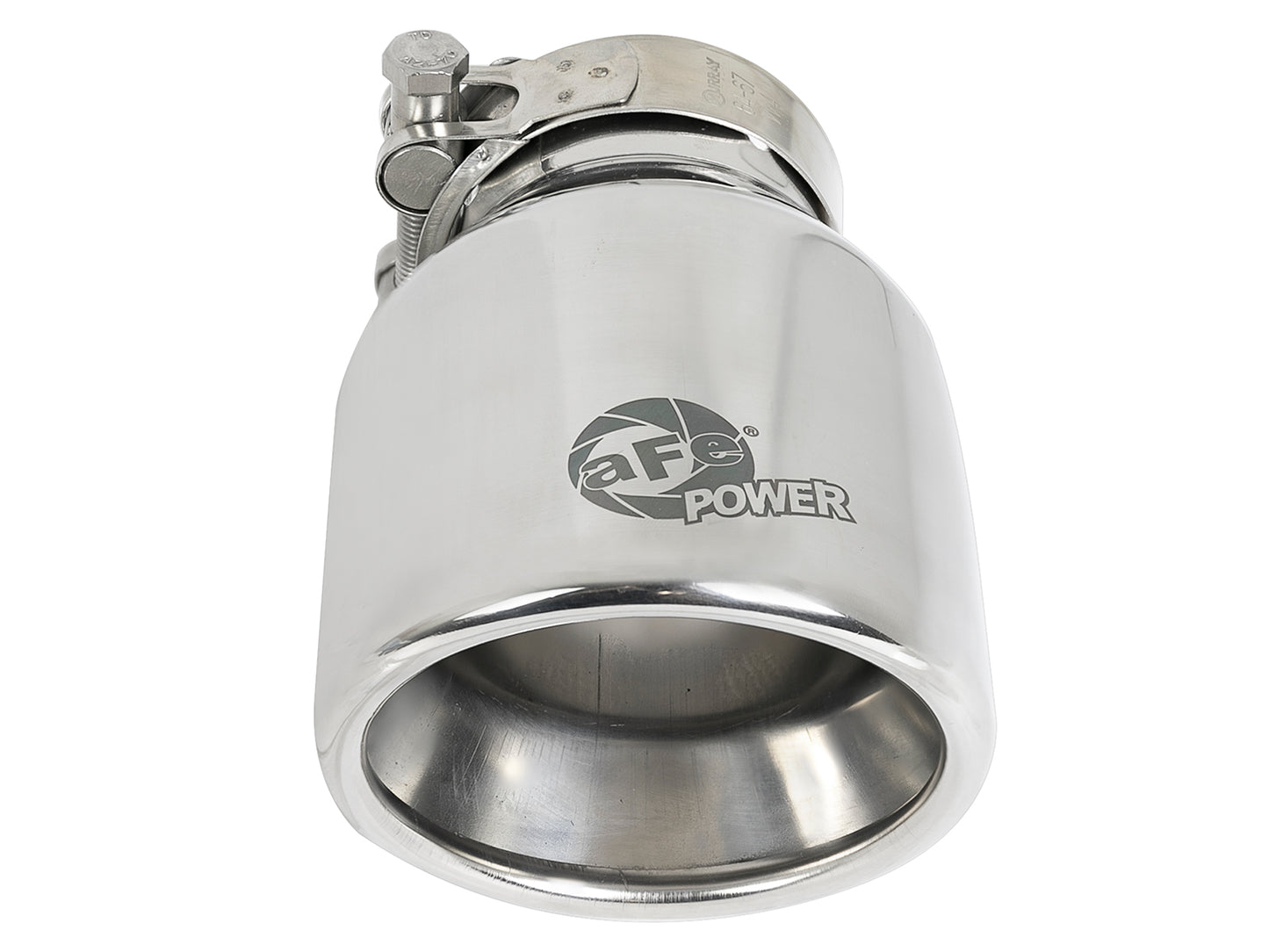 aFe 2.5in Inlet/4in Outlet/6in L Clamp-On SS Exhaust Tip (49T25404-P06)