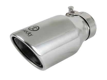 aFe Takeda SS Clamp-On Exhaust Tip 2.5in Inlet / 4in Outlet 8in Polished | Universal (49T25404-P08)