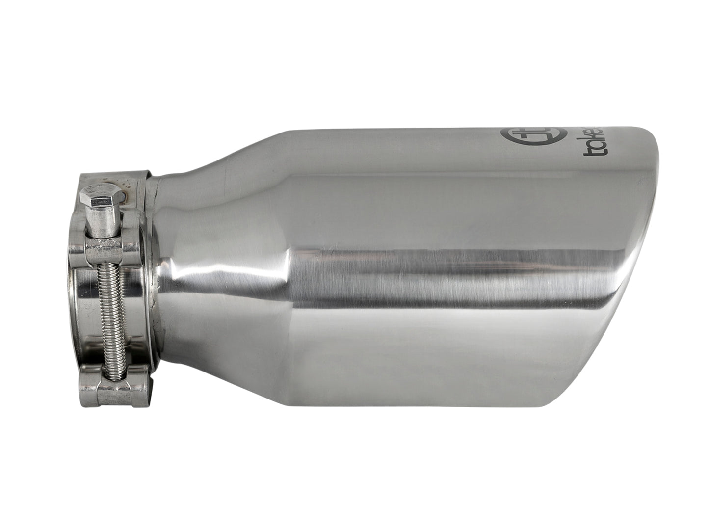 aFe Takeda SS Clamp-On Exhaust Tip 2.5in Inlet / 4in Outlet 8in Polished | Universal (49T25404-P08)