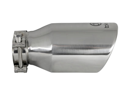 aFe Takeda SS Clamp-On Exhaust Tip 2.5in Inlet / 4in Outlet 8in Polished | Universal (49T25404-P08)