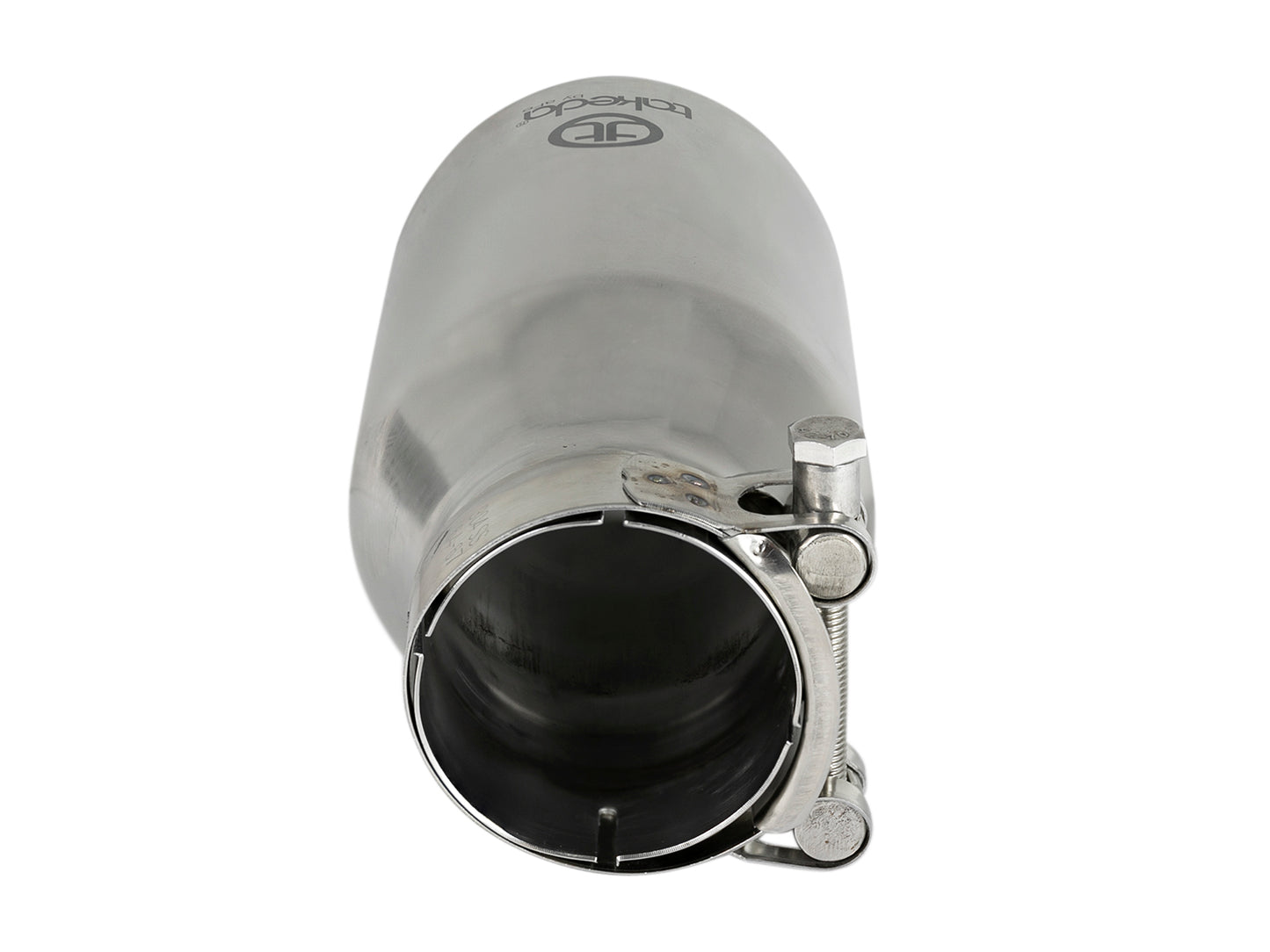 aFe Takeda SS Clamp-On Exhaust Tip 2.5in Inlet / 4in Outlet 8in Polished | Universal (49T25404-P08)