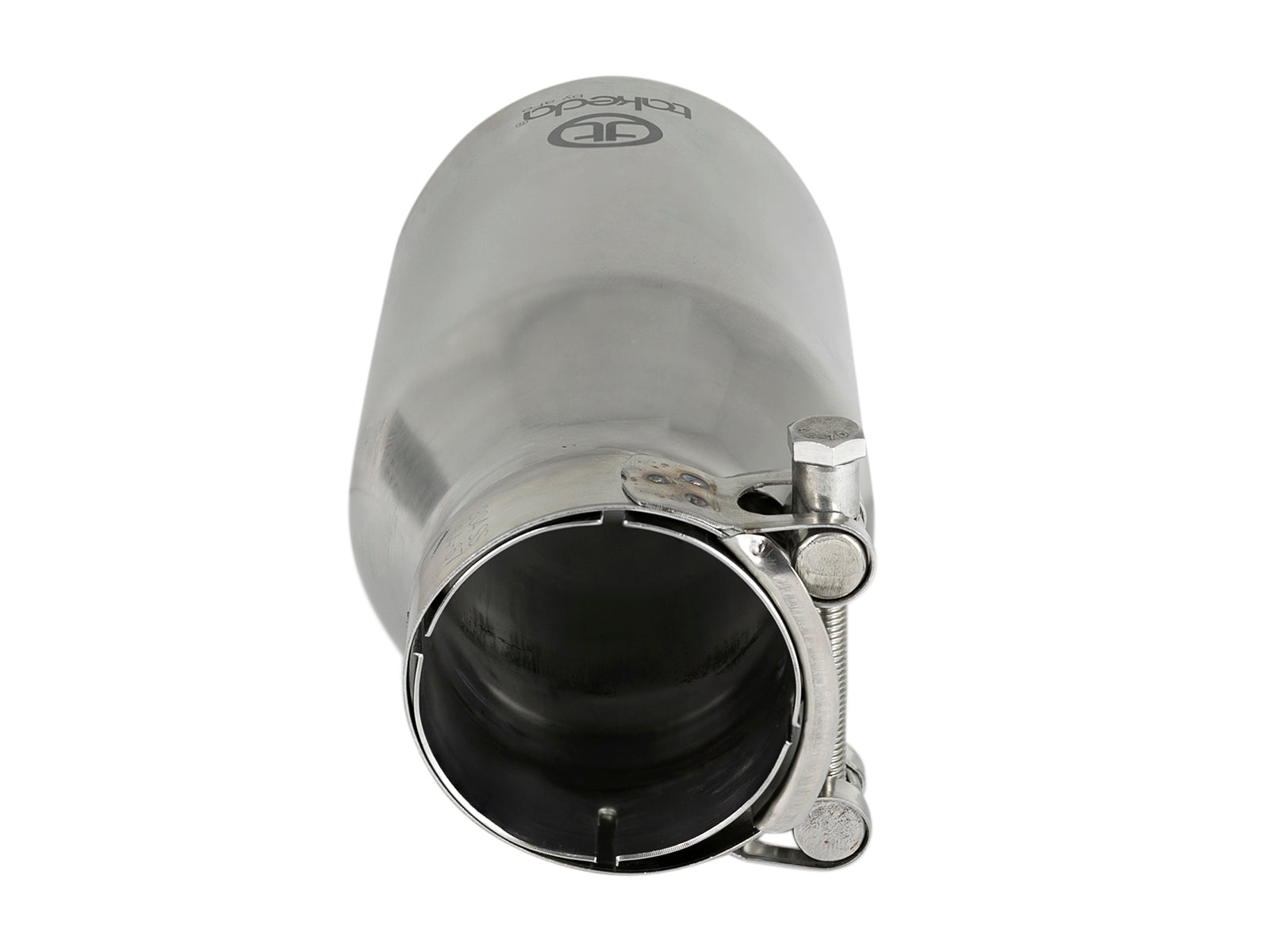 aFe Takeda SS Clamp-On Exhaust Tip 2.5in Inlet / 4in Outlet 8in Polished | Universal (49T25404-P08)