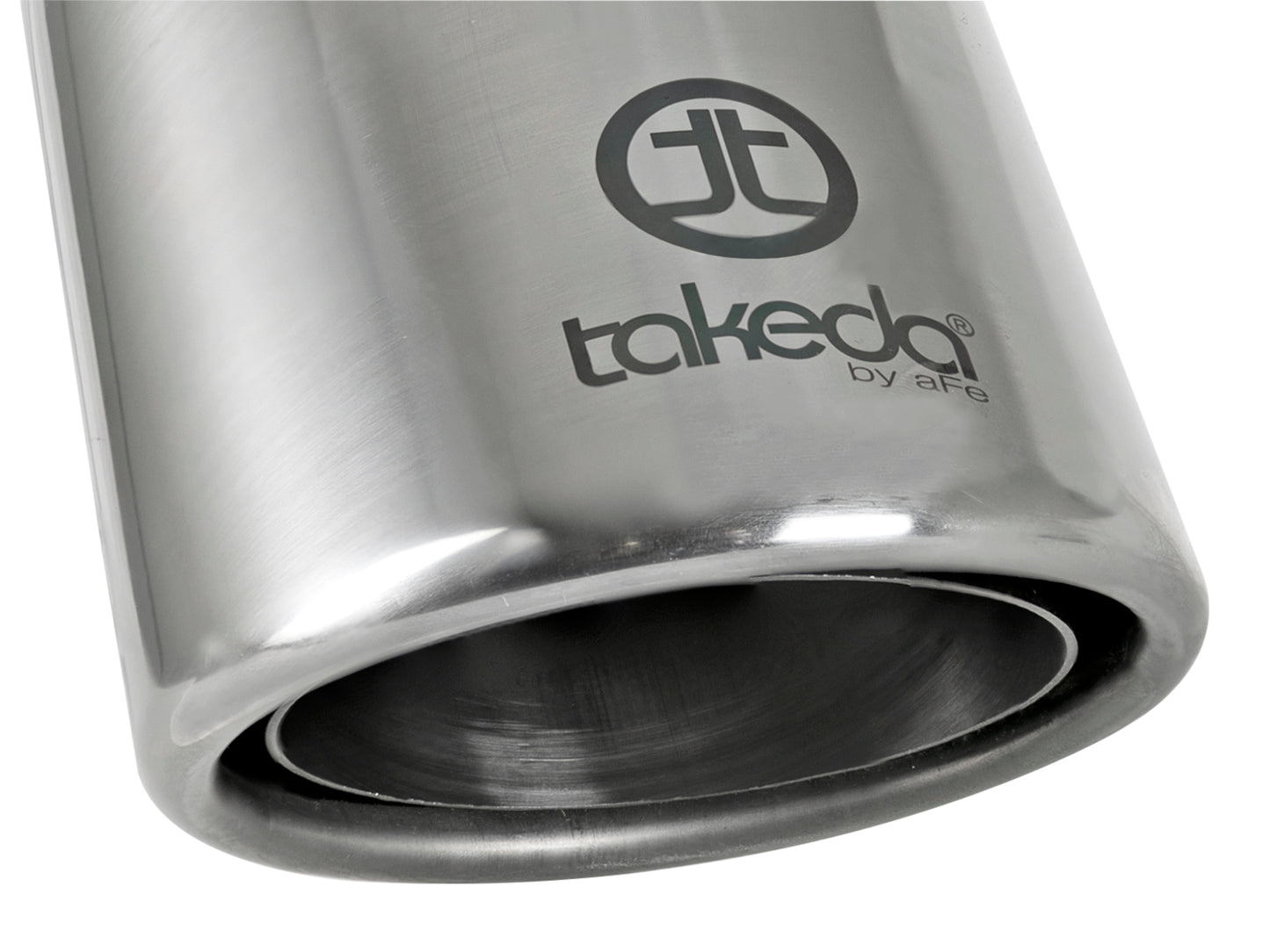 aFe Takeda SS Clamp-On Exhaust Tip 2.5in Inlet / 4in Outlet 8in Polished | Universal (49T25404-P08)