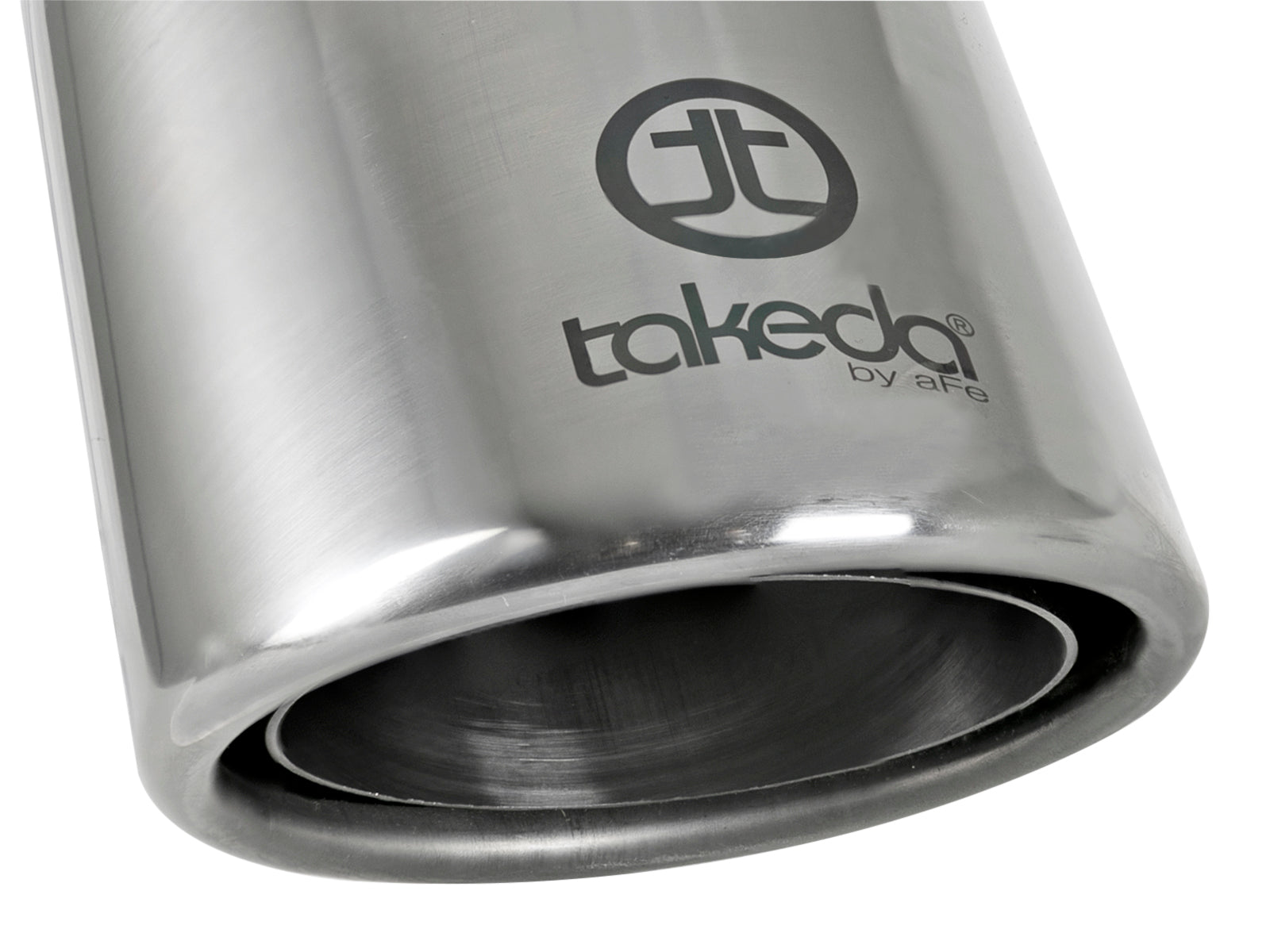 aFe Takeda SS Clamp-On Exhaust Tip 2.5in Inlet / 4in Outlet 8in Polished | Universal (49T25404-P08)