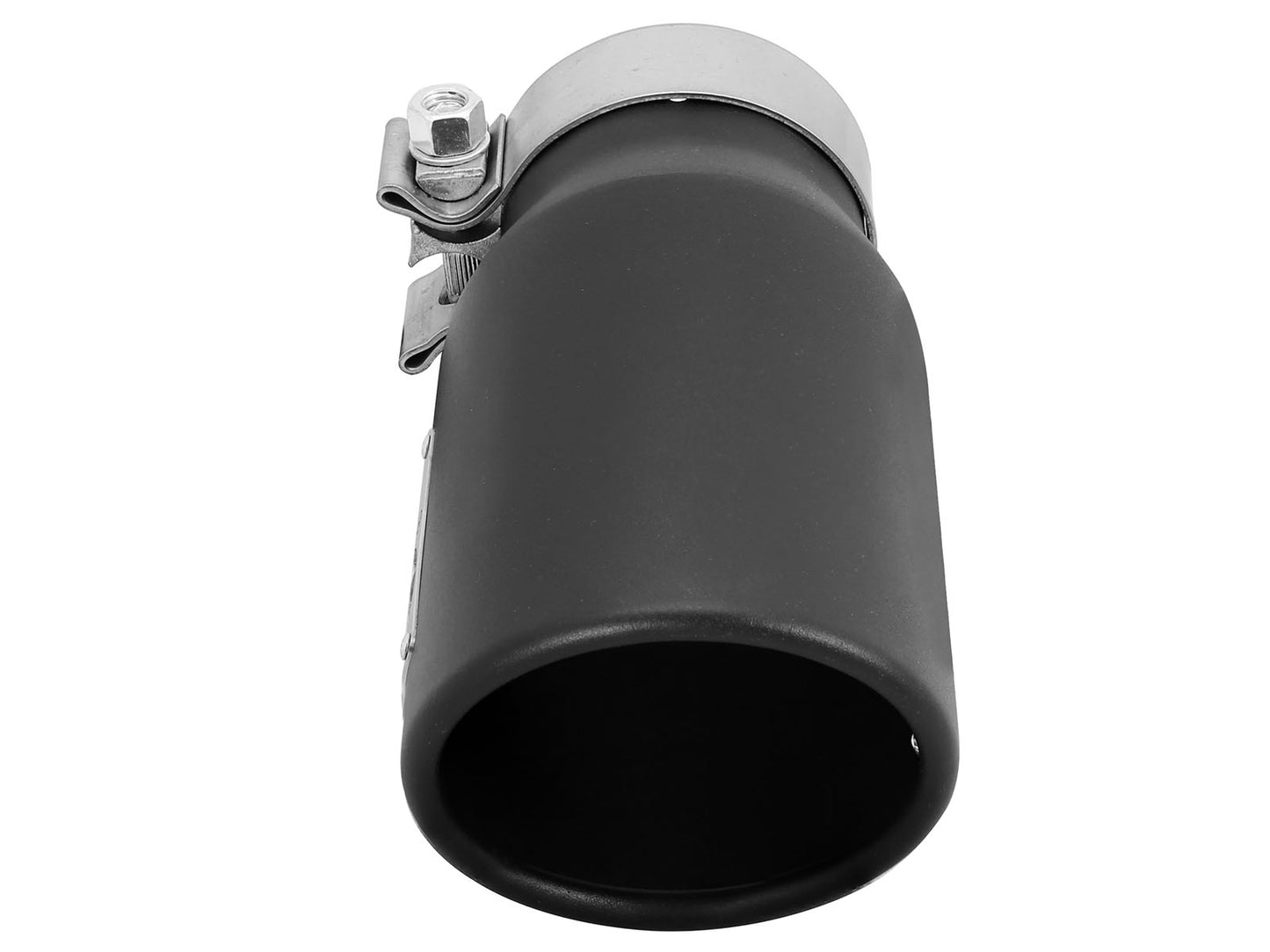 aFe 3in Inlet x 4in Outlet x 9in SS Clamp-On Black Exhaust Tip | Universal (49T30401-B09)