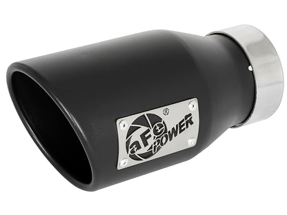 aFe MACH Force-Xp 409 3in In x 4.5in Out x 9in SS Black Driver Side Exhaust Tip | (49T30452-B09)