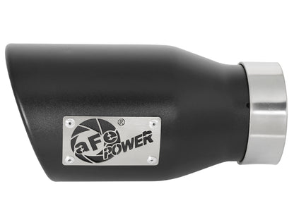 aFe MACH Force-Xp 409 3in In x 4.5in Out x 9in SS Black Driver Side Exhaust Tip | (49T30452-B09)