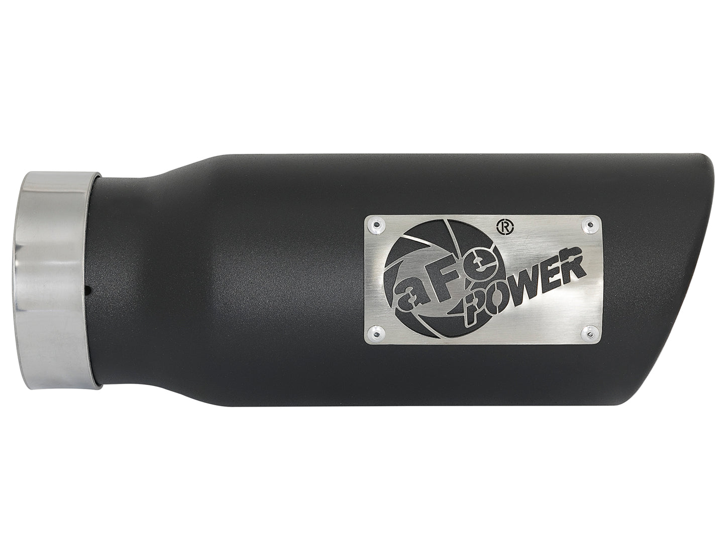 aFe 3.5in x 4.5in x 12in SS Clamp-On Black Exhaust Tip | MACH Force-Xp 409 (49T35451-B12)