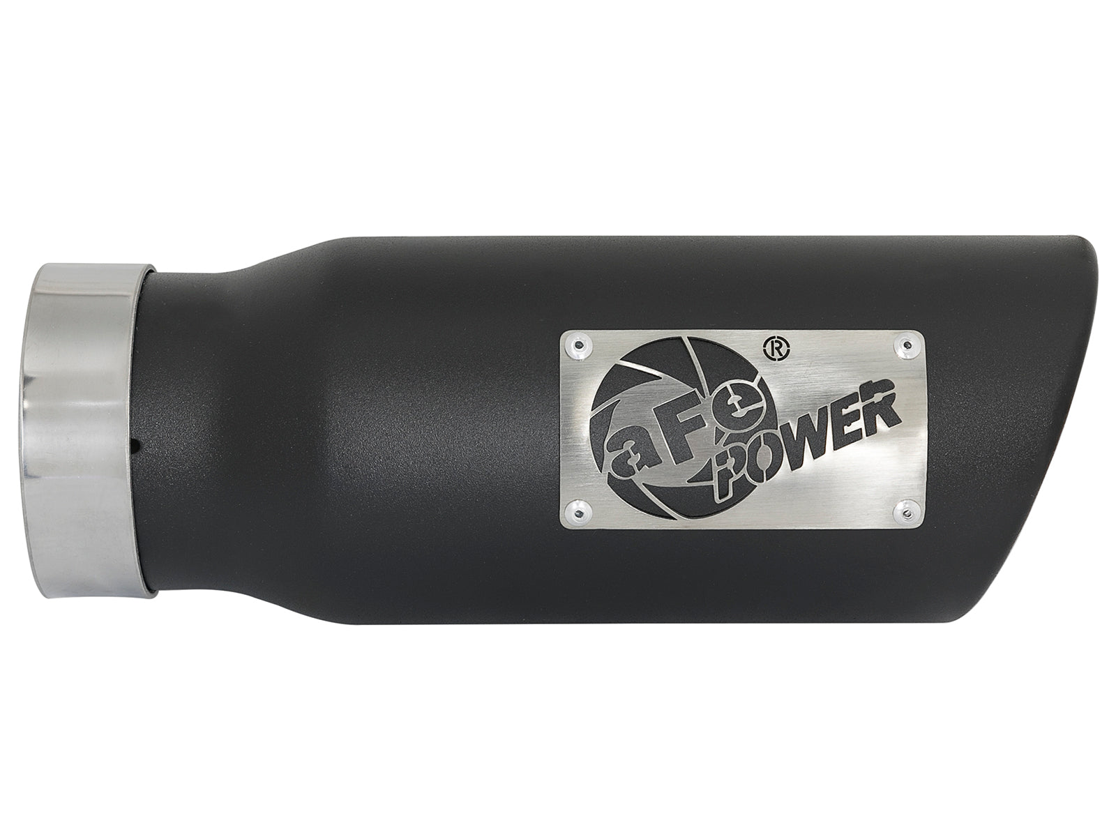 aFe 3.5in x 4.5in x 12in SS Clamp-On Black Exhaust Tip | MACH Force-Xp 409 (49T35451-B12)