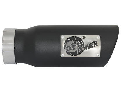 aFe 3.5in x 4.5in x 12in SS Clamp-On Black Exhaust Tip | MACH Force-Xp 409 (49T35451-B12)