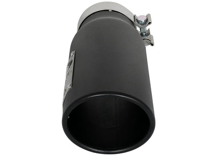 aFe 3.5in x 4.5in x 12in SS Clamp-On Black Exhaust Tip | MACH Force-Xp 409 (49T35451-B12)