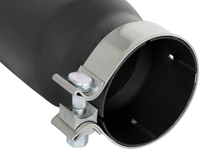 aFe 3.5in x 4.5in x 12in SS Clamp-On Black Exhaust Tip | MACH Force-Xp 409 (49T35451-B12)