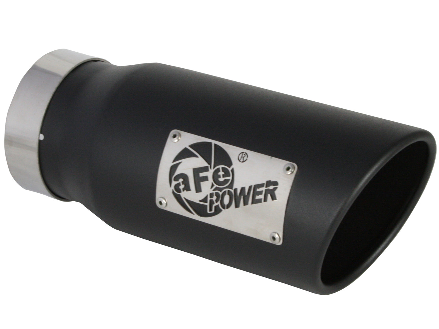 aFe Mach Force-Xp 4x5 Black SS Clamp-On Exhaust Tip | Diesel (49T40501-B12)