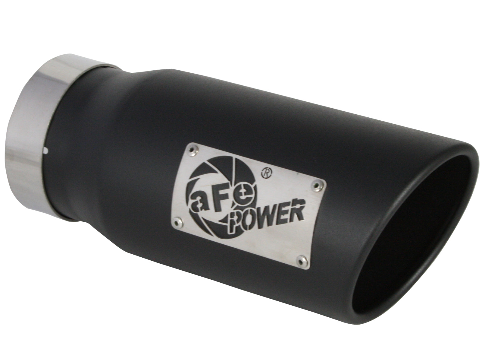 aFe Mach Force-Xp 4x5 Black SS Clamp-On Exhaust Tip | Diesel (49T40501-B12)