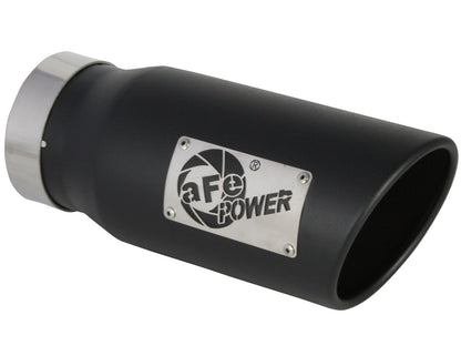 aFe Mach Force-Xp 4x5 Black SS Clamp-On Exhaust Tip | Diesel (49T40501-B12)