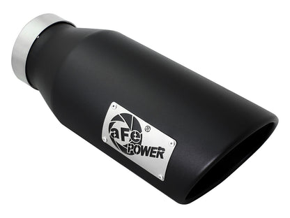 aFe MACH Force-Xp 4in Clamp-On 409 Stainless Steel Black Exhaust Tip Driver Side | (49T40601-B15)