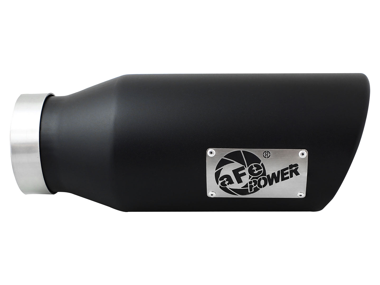 aFe MACH Force-Xp 4in Clamp-On 409 Stainless Steel Black Exhaust Tip Driver Side | (49T40601-B15)