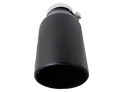 aFe MACH Force-Xp 4in Clamp-On 409 Stainless Steel Black Exhaust Tip Driver Side | (49T40601-B15)
