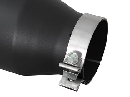 aFe MACH Force-Xp 4in Clamp-On 409 Stainless Steel Black Exhaust Tip Driver Side | (49T40601-B15)