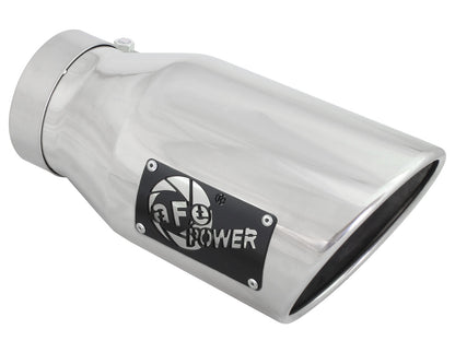 aFe MACH Force-Xp 304 SS Right Side Clamp-On Exhaust Tip | 4in In x 6in Out x 12in (49T40601-P12)