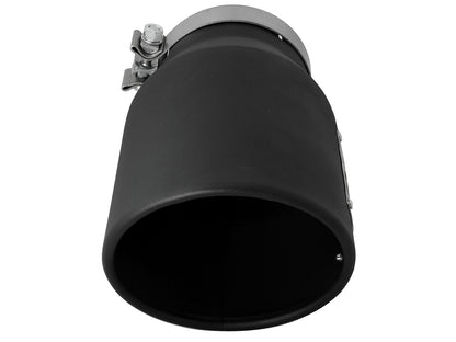 aFe 5in x 7in SS Clamp-On Exhaust Tip | Left Side Exit Black (49T50702-B12)