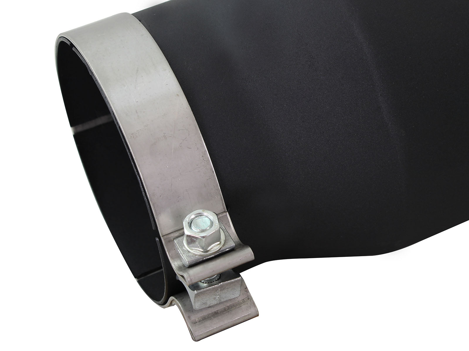 aFe 5in x 7in SS Clamp-On Exhaust Tip | Left Side Exit Black (49T50702-B12)
