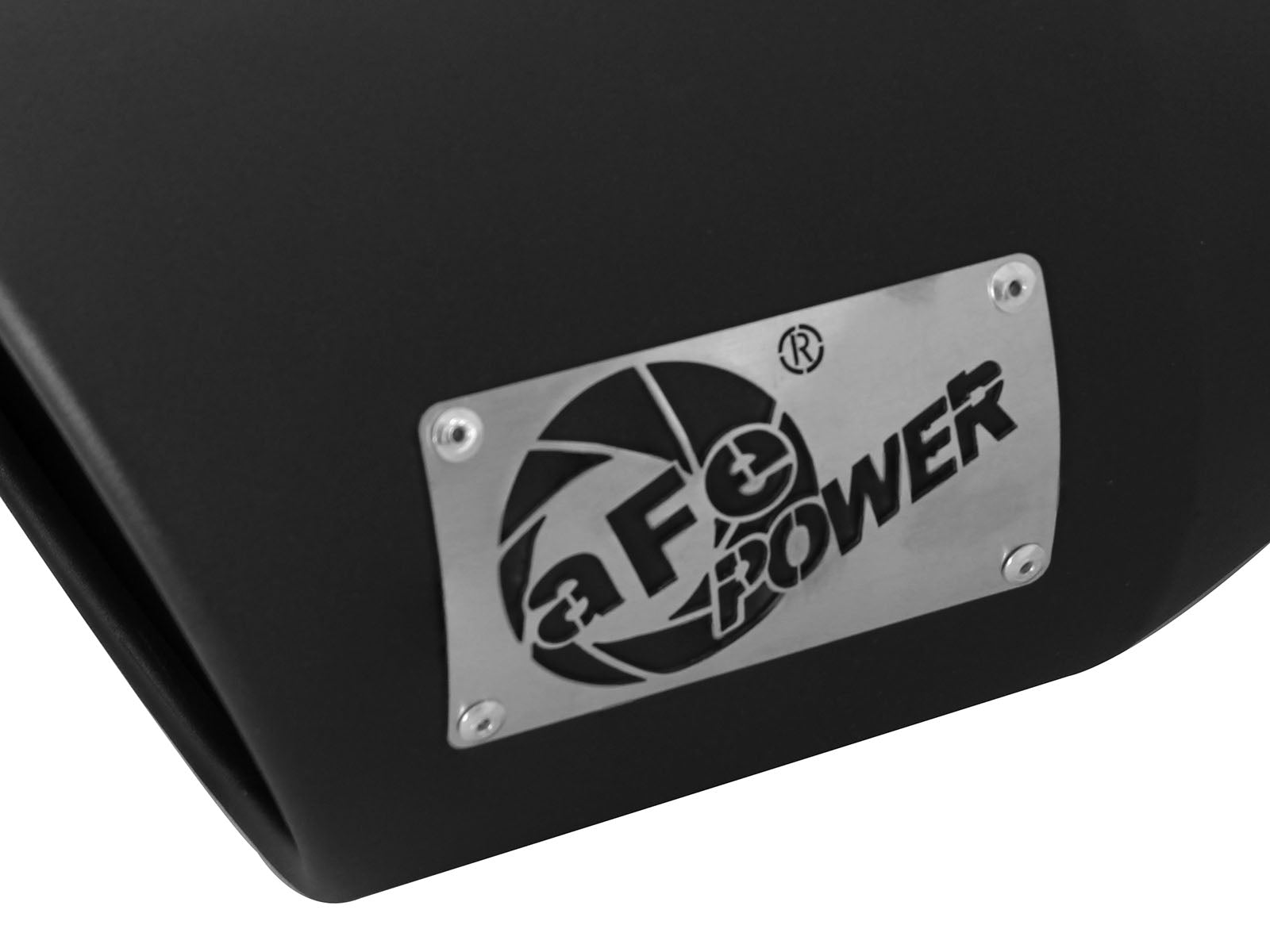 aFe 5in x 7in SS Clamp-On Exhaust Tip | Left Side Exit Black (49T50702-B12)