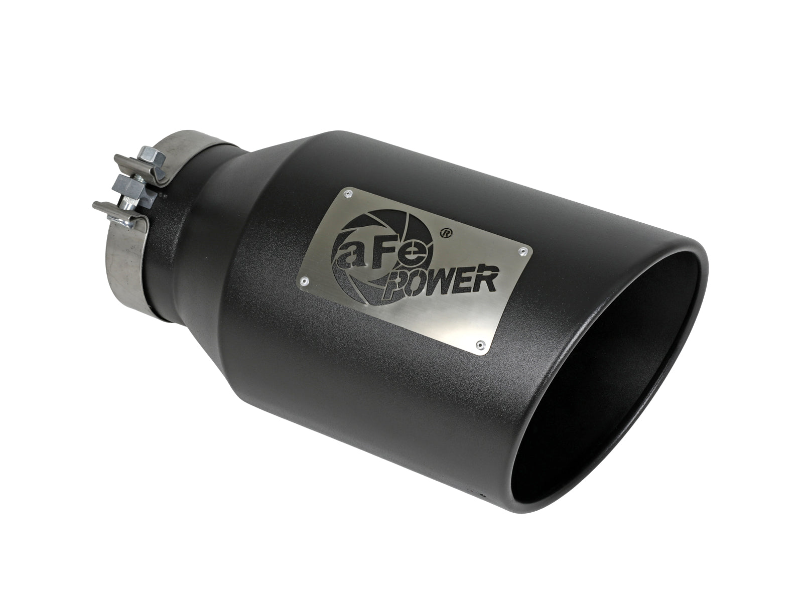aFe SS Clamp-On Exhaust Tip 5in Inlet x 8in Out x 15in L | Universal (49T50801-B15)