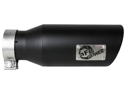 aFe MACH Force-Xp 304 Stainless Steel Clamp-on Exhaust Tip Black 3in Inletx4-1/2in Outletx12in L