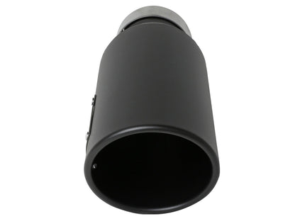 aFe MACH Force-Xp 304 Stainless Steel Clamp-on Exhaust Tip Black 3in Inletx4-1/2in Outletx12in L