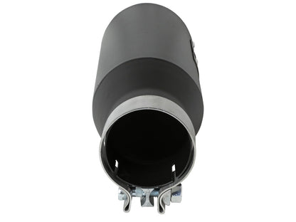 aFe MACH Force-Xp 304 Stainless Steel Clamp-on Exhaust Tip Black 3in Inletx4-1/2in Outletx12in L
