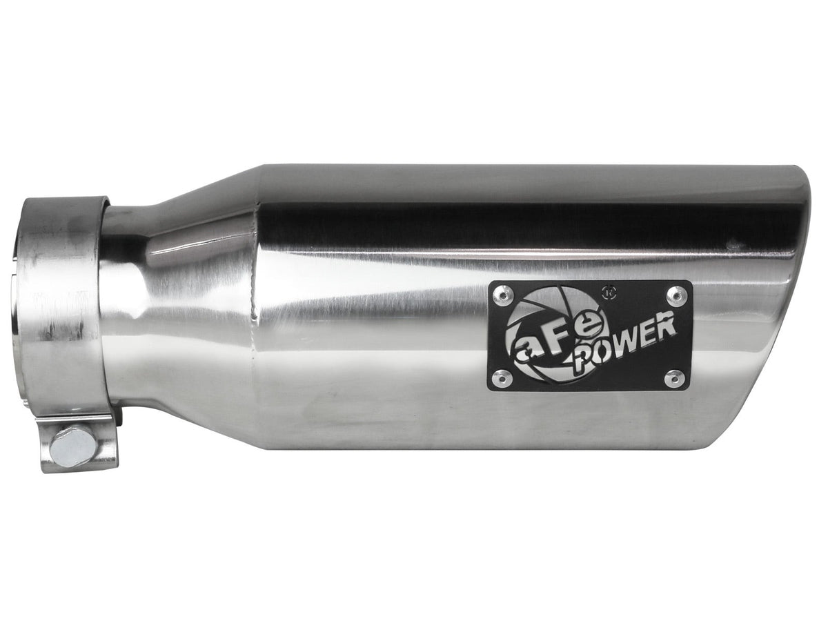 aFe MACH Force-Xp 304 Stainless Steel Clamp-on Exhaust Tip Polished 3in Inletx4-1/2in Outletx12in L
