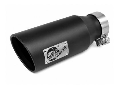 aFe MACH Force-Xp 304 Stainless Steel Clamp-on Exhaust Tip Black 3in Inletx4-1/2in Outletx12in L