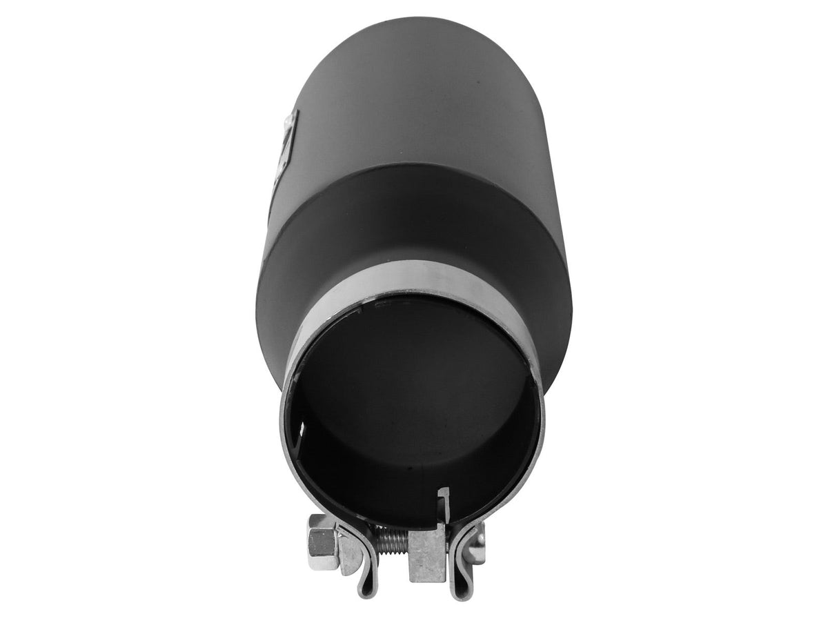 aFe MACH Force-Xp 304 Stainless Steel Clamp-on Exhaust Tip Black 3in Inletx4-1/2in Outletx12in L