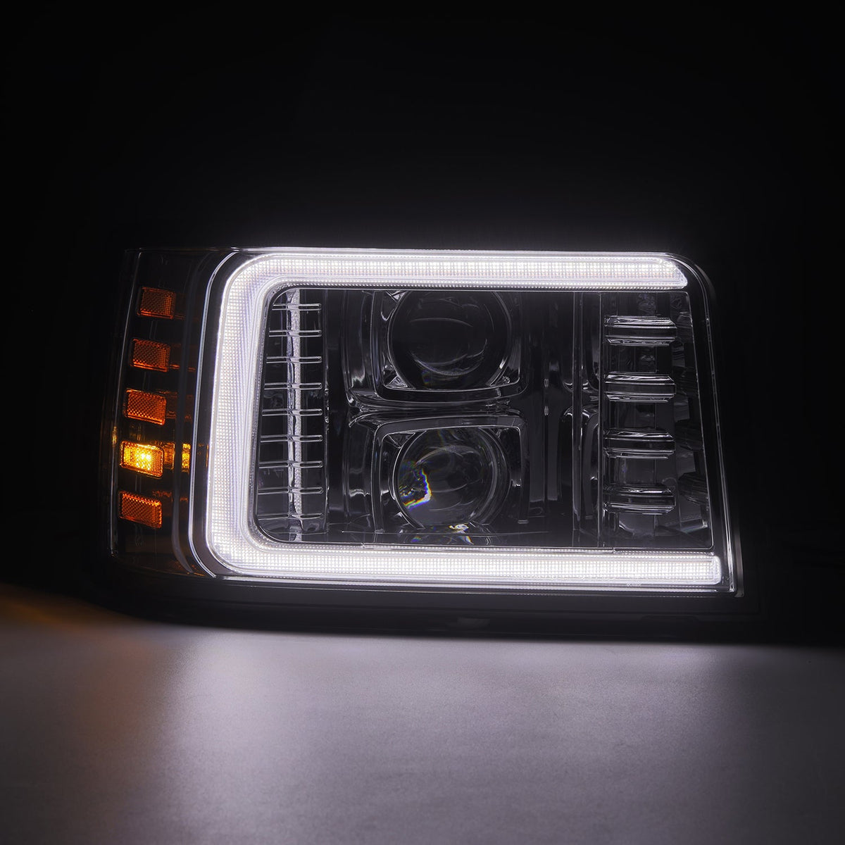 AlphaRex Projector Headlights, Chrome w/ Activation Light, Sequential Signal